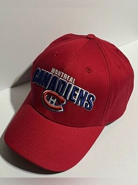 Reebok Montreal Canadiens Red Baseball Cap with Blue & White Logo